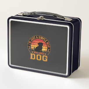 Hondenliefhebber Eenvoudige Man Retro Zonsondergan