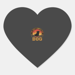 Hondenliefhebber Eenvoudige Man Retro Zonsondergan Hart Sticker