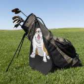 hondenliefhebber | Funny English Bulldog Puppy Gif Golfhanddoek (Groen)