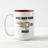 hondenliefhebber-genen binnenin (DNA-replicatie) Tweekleurige Koffiemok (Links)