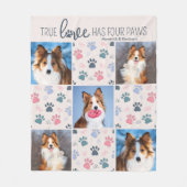 Hondenliefhebber Gepersonaliseerd 5 Fotopasta's af Fleece Deken (Voorkant)