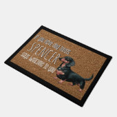 Hondenliefhebber Gepersonaliseerde Dachshund Naam  Deurmat (Schuin)