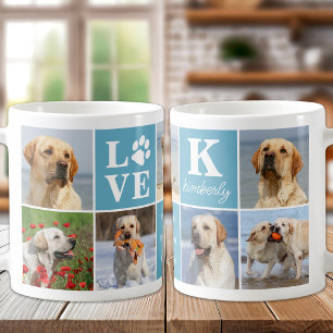 Hondenliefhebber Gepersonaliseerde LIEFDE Paw 7 Fo Koffiemok