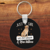 Hondenliefhebber | Gewoon een meisje dat van de Ta Sleutelhanger (Voorkant)