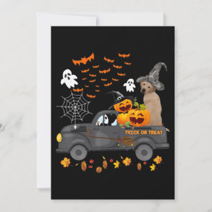 Hondenliefhebber Halloween Labrador Truck Trick o Kaart