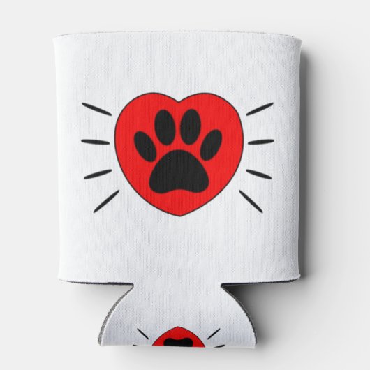 Hondenliefhebber, hart- en voetafdrukken blikjeskoeler (Achterkant)