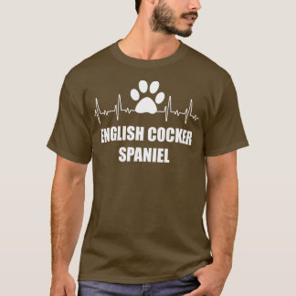 Hondenliefhebber hartslag Engels Cocker Spaniel T-shirt