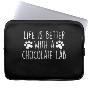 Hondenliefhebber Het leven is beter met chocolad Laptop Sleeve