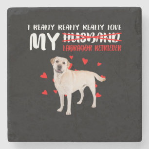Hondenliefhebber Ik hou echt van mijn labrador R Stenen Onderzetter