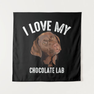 Hondenliefhebber Ik hou van mijn chocolade lab Wandkleed