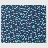 Hondenliefhebber inpakpapier - Blauwe poten en Bot (Vlak)
