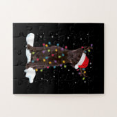 Hondenliefhebber | Kerstkerst met chocolade-labrad Legpuzzel (Horizontaal)