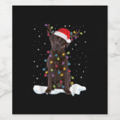 Hondenliefhebber | Kerstkerst met chocolade-labrad Wijn Etiket (Enkel label)