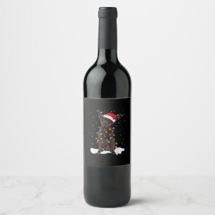 Hondenliefhebber Kerstkerst met chocolade-labrad Wijn Etiket