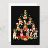 hondenliefhebber - kerstlicht met beagle bomen aankondiging (Voorkant / Achterkant)