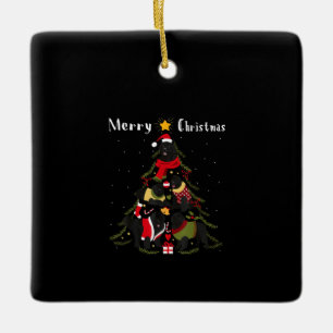 Hondenliefhebber Kerstmis bij Newfoundland Keramisch Ornament