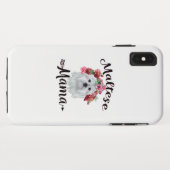 hondenliefhebber | Kute Maltese mama Dog Flowers F Case-Mate iPhone Case (Achterkant (horizontaal))