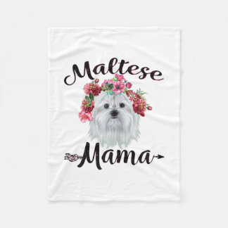 Hondenliefhebber | Kute Maltese mama Dog Flowers F Fleece Deken
