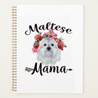 Hondenliefhebber | Kute Maltese mama Dog Flowers F Planner