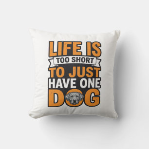 Hondenliefhebber Leven Is Te Kort Vintage T-shirt Kussen