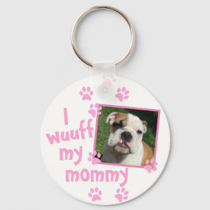 Hondenliefhebber Mama met gepersonaliseerde foto Sleutelhanger