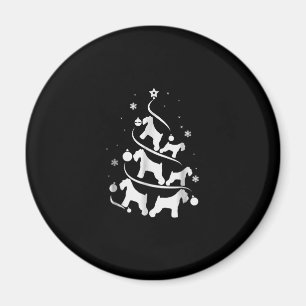 hondenliefhebber miniatuur schnauzer kerstboom magneet