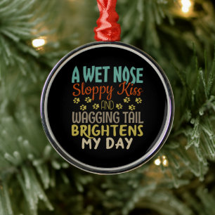 Hondenliefhebber natte neus, slappe kus-citaat metalen ornament