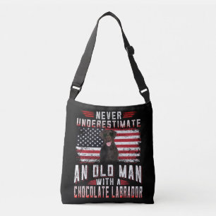 Hondenliefhebber Nooit oude Man labrador ondersc Crossbody Tas