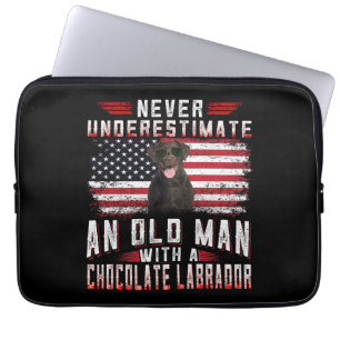 Hondenliefhebber   Nooit oude Man labrador ondersc Laptop Sleeve