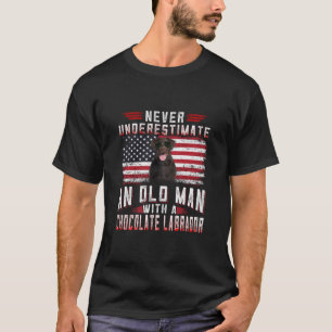 Hondenliefhebber Nooit oude Man labrador ondersc T-shirt