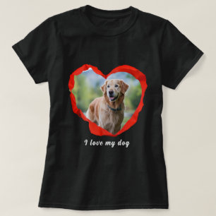 Hondenliefhebber op maat gemaakte foto en naam gep t-shirt