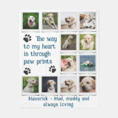 Hondenliefhebber Pet Photo Collage Fleece Deken (Voorkant)