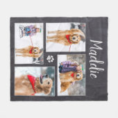 Hondenliefhebber Pet Photo Collage Fleece Deken (Voorkant (Horizontaal))