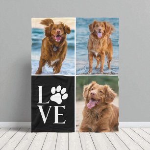 Hondenliefhebber Pootafdruk Cute Huisdier 3 Foto C Fleece Deken