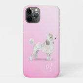 Hondenliefhebber Roze Poedel Schattige Monogram Case-Mate iPhone Case (Achterkant)