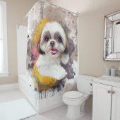 Hondenliefhebber Shih Tzu Douchegordijn (In situ)