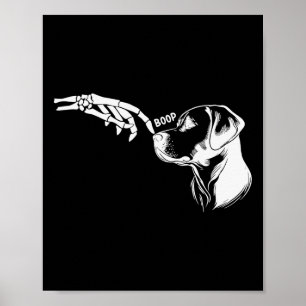 Hondenliefhebber Skelet Hand Boop Funny Halloween Poster