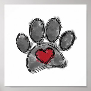 Hondenliefhebber Tekening Waterverf Poster