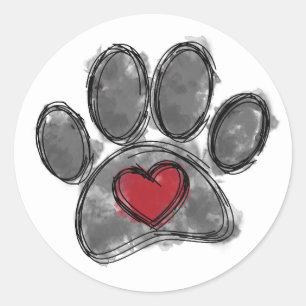 Hondenliefhebber Tekening Waterverf Ronde Sticker