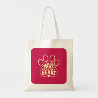 Hondenliefhebber Tote Tas - Pootafdruk Typografie