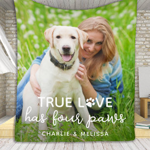 Hondenliefhebber True Love heeft 4 paws Custom Pet Fleece Deken