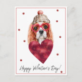 Hondenliefhebber Valentijn Gift Cavalier King Span Feestdagenkaart (Voorkant)