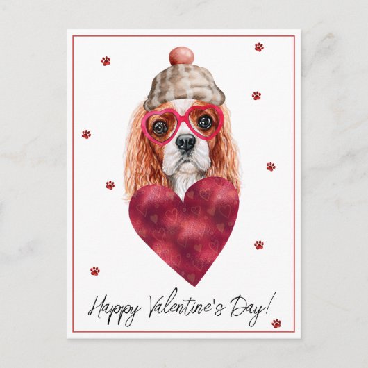 Hondenliefhebber Valentijn Gift Cavalier King Span Feestdagenkaart (Voorkant)