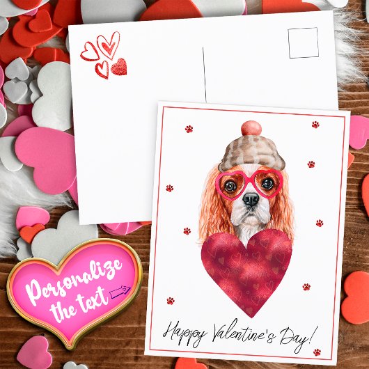 Hondenliefhebber Valentijn Gift Cavalier King Span Feestdagenkaart