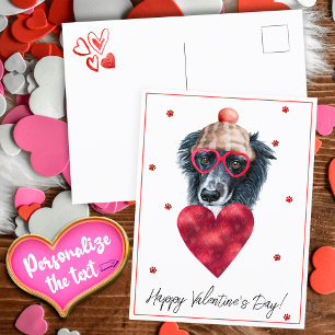Hondenliefhebber Valentijnsdag Geschenk Border Col Feestdagenkaart