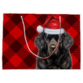 Hondenliefhebber van Christmas Plaid Newfoundland Groot Cadeauzakje (Achterkant)