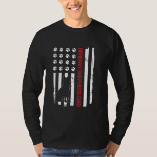 Hondenliefhebber van Shepherd Dad Usa Vlag T-shirt