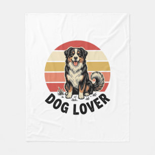 Hondenliefhebber Vintage Gravure Cute Hond Zonsond Fleece Deken