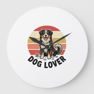 Hondenliefhebber Vintage Gravure Cute Hond Zonsond Grote Klok