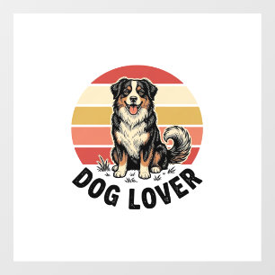 Hondenliefhebber Vintage Gravure Cute Hond Zonsond Raamsticker